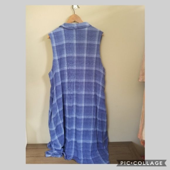 Isabella Sinclair blue plaid pattern dress size XL - Picture 2 of 7